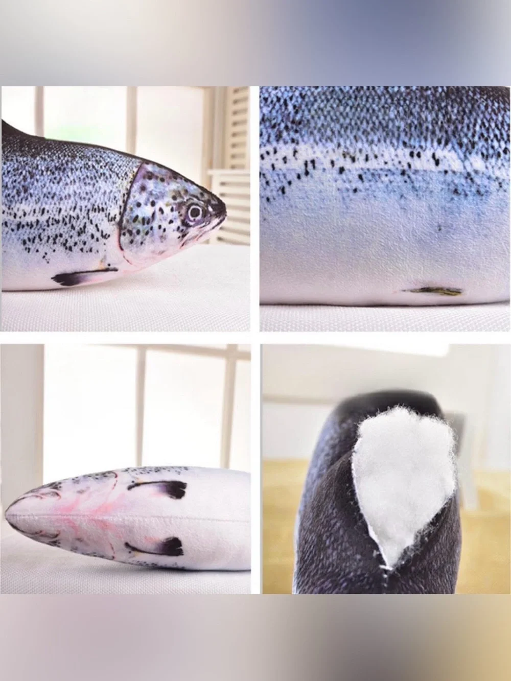20 Realistic Salmon Fish Plush Pillow Stuffed Animal Soft Toy